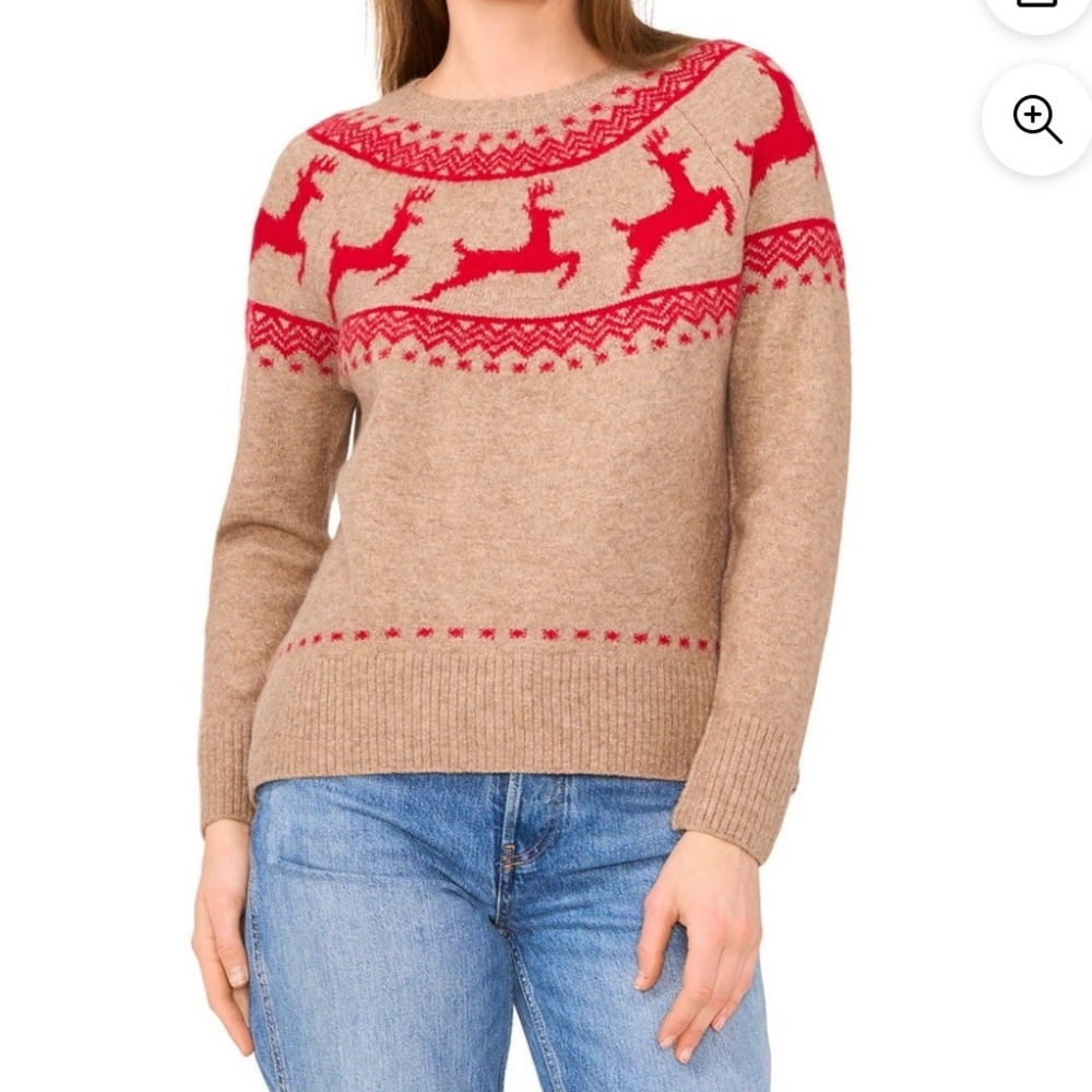 Ladies xl Vince Camuto sweater with reindeer measures 25 pit two pit - Picture 1 of 6